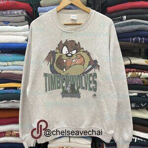 Vintage Minnesota Timberwolves X Taz Looney Tunes Basketball Sweatshirt